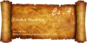 Csuka Avarka névjegykártya